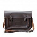 Zatchels Classic Satchel Dark Brown 16-inch